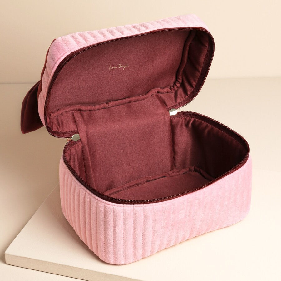 Pink & Red Velvet Make Up Bag