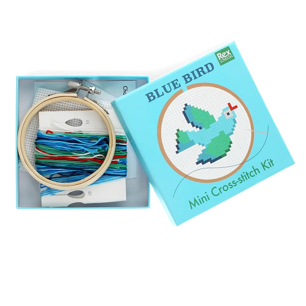 Mini Cross-stitch Kit Bluebird