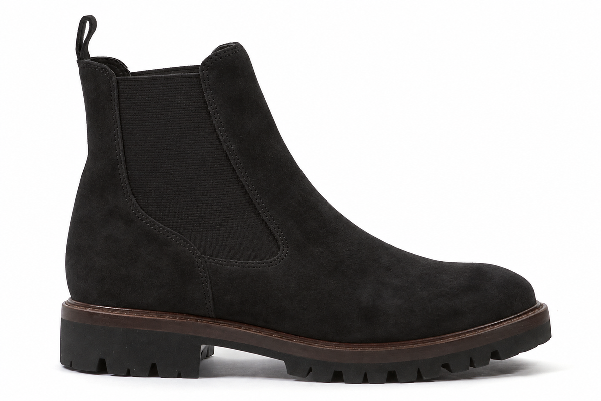 Another Trend Black Suede Ankle Boots