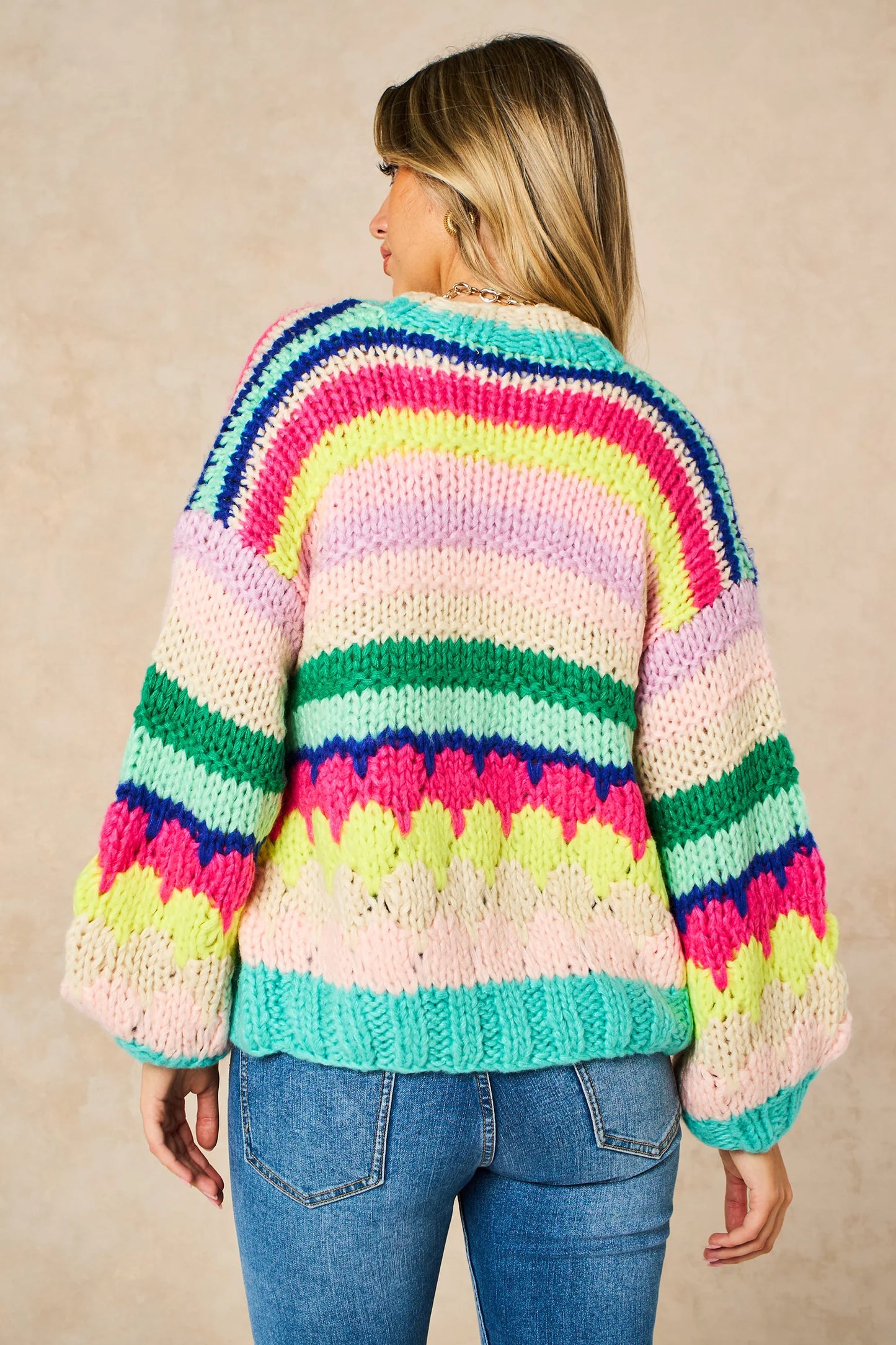 Hand Knitted Cardigan - Multicolour