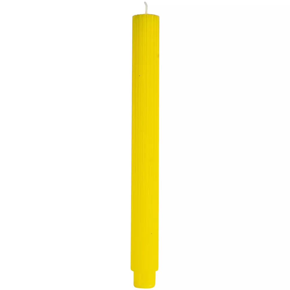 Scalloped Dinner Candle - Lemon
