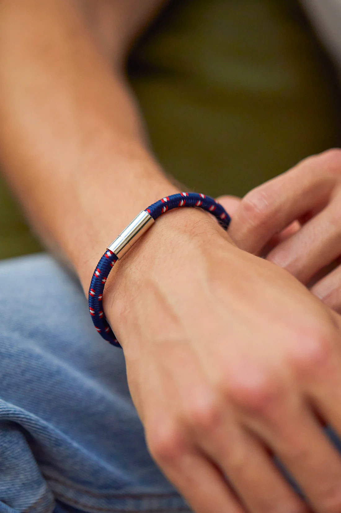 Navy With Red Cord Bracelet