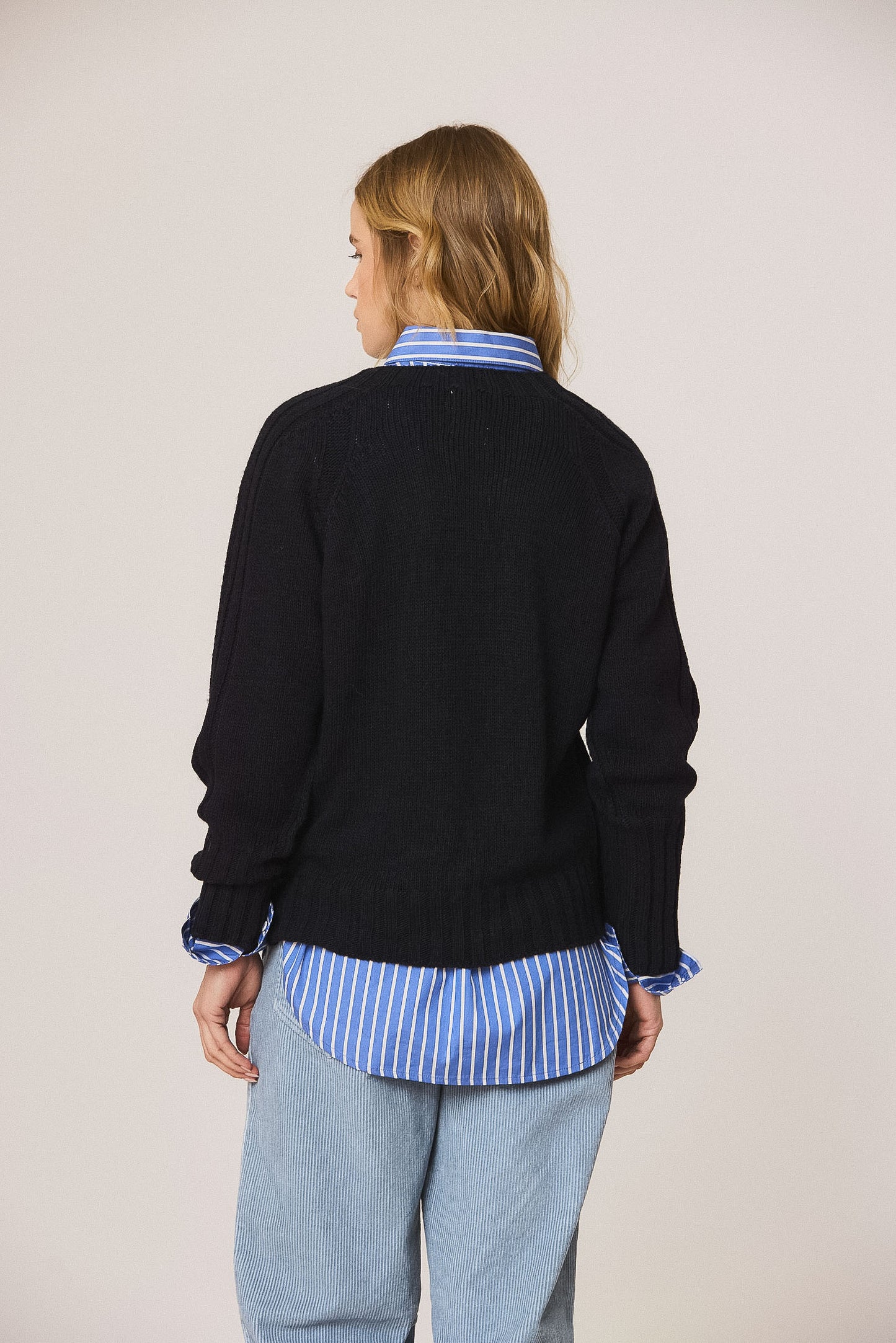 Indi & Cold Navy Ribbed Jumper