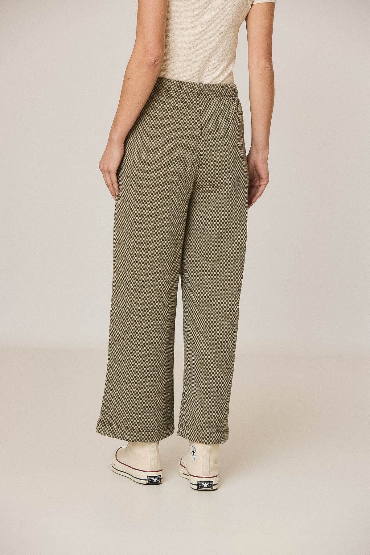 Indi & Cold Grey Checkered Wide Leg Culottes