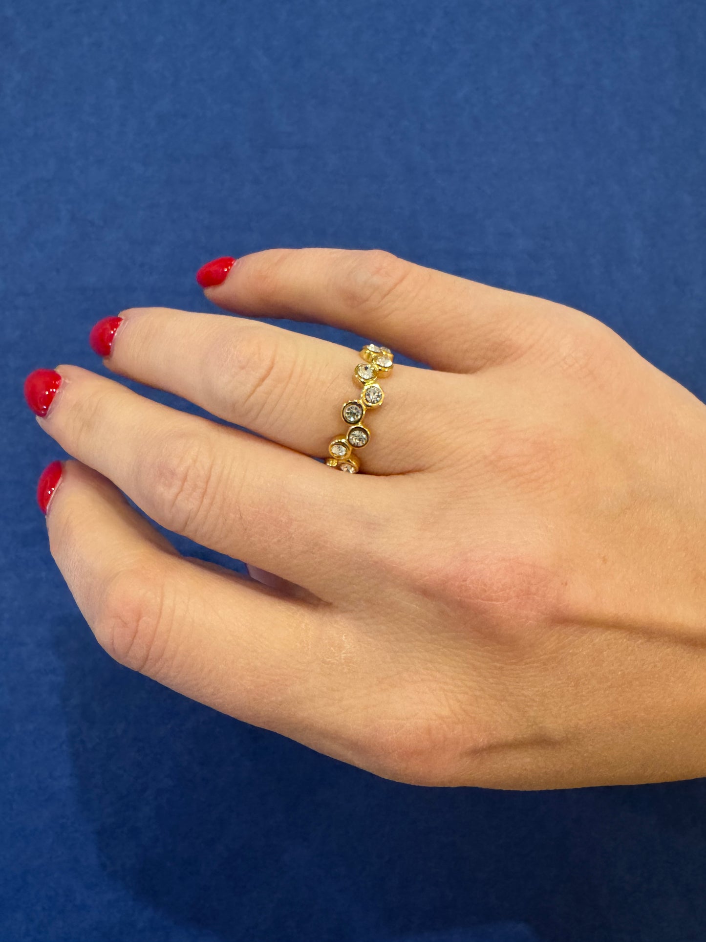 Clear Sparkle Stackable Ring in Gold