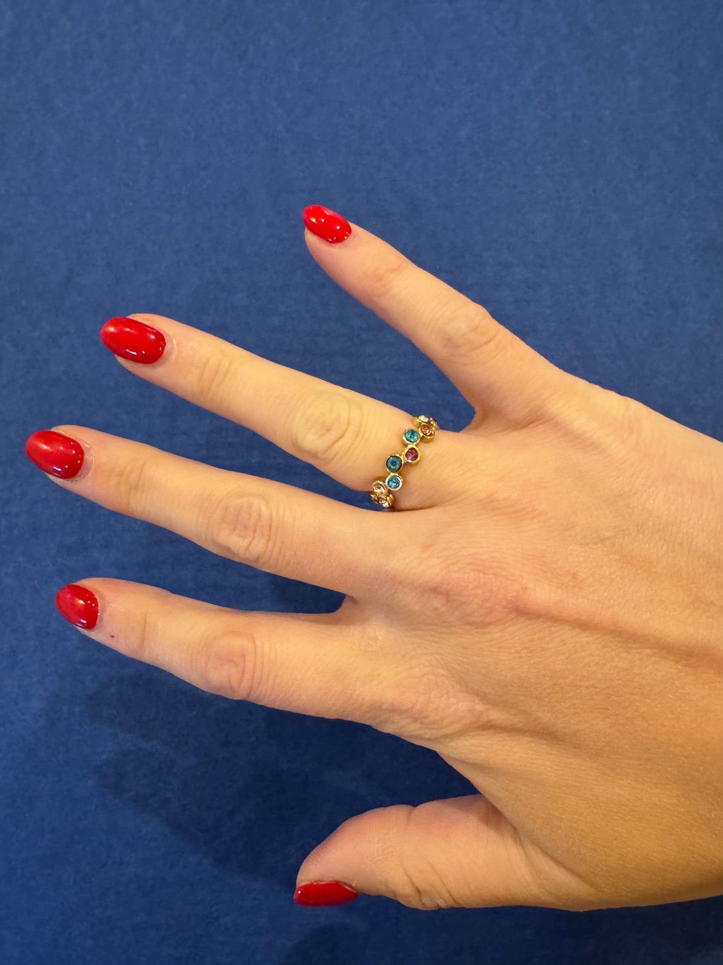 Colour Sparkle Stackable Ring in Gold