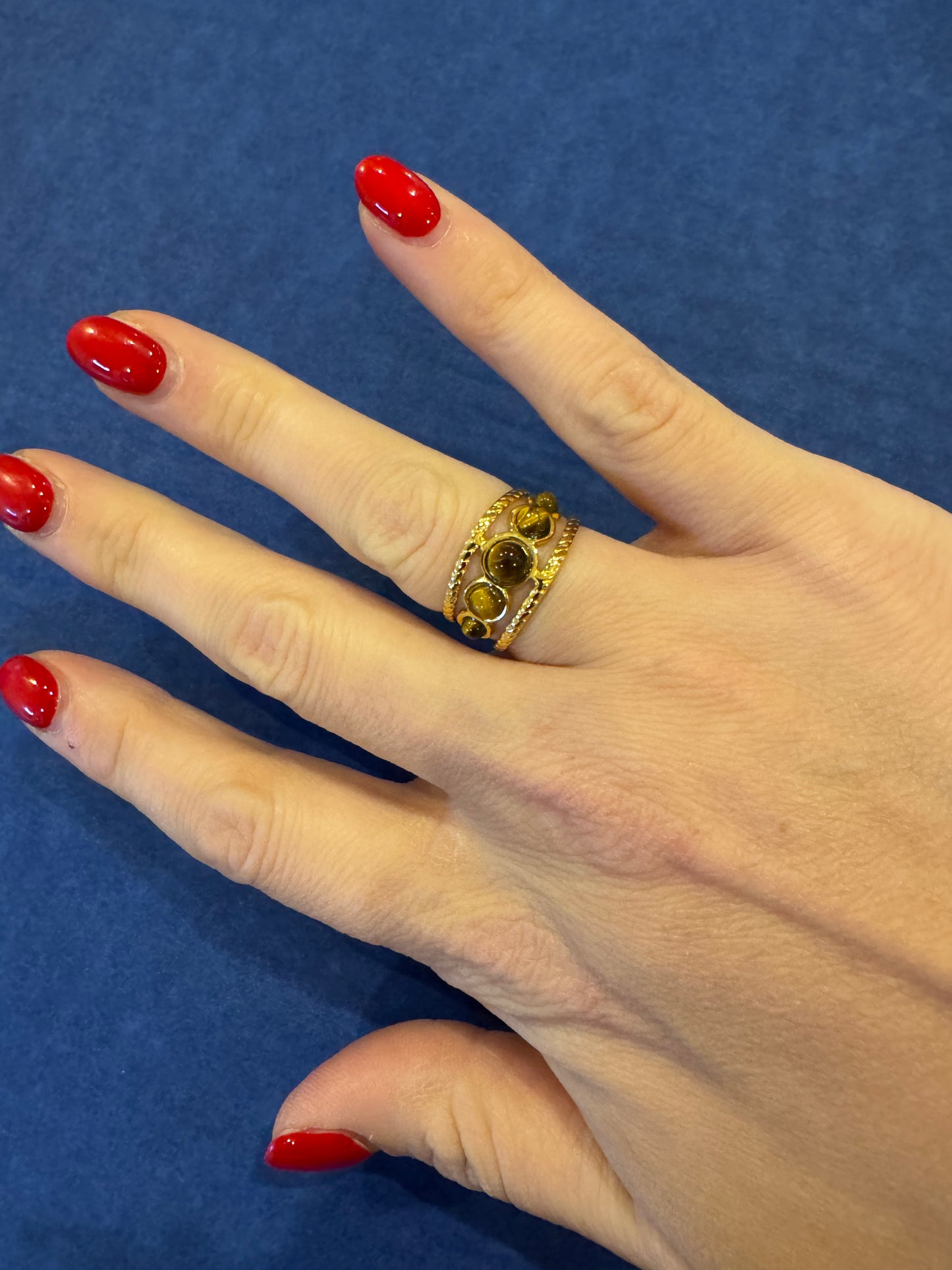 Tigers Eye Multi Ring