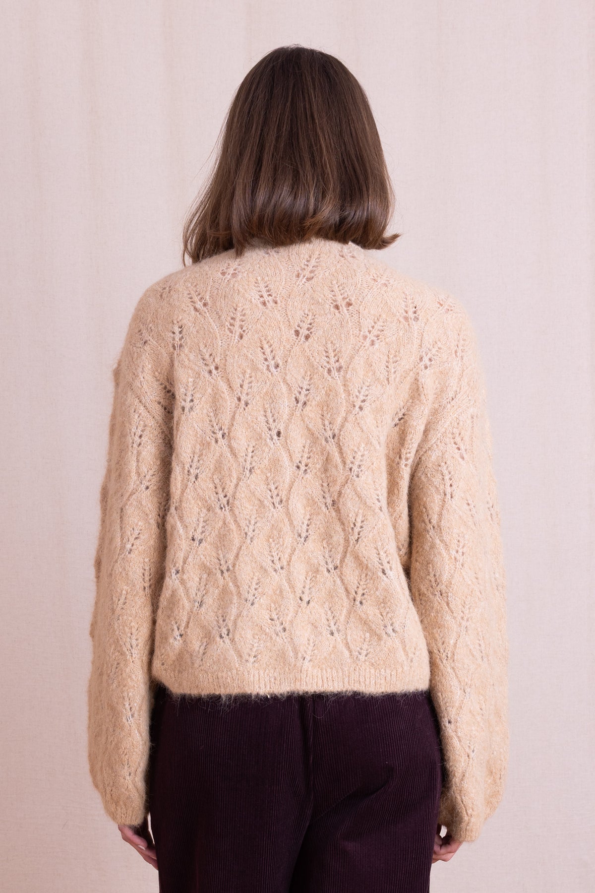 Caramel Pointelle Knit Jumper