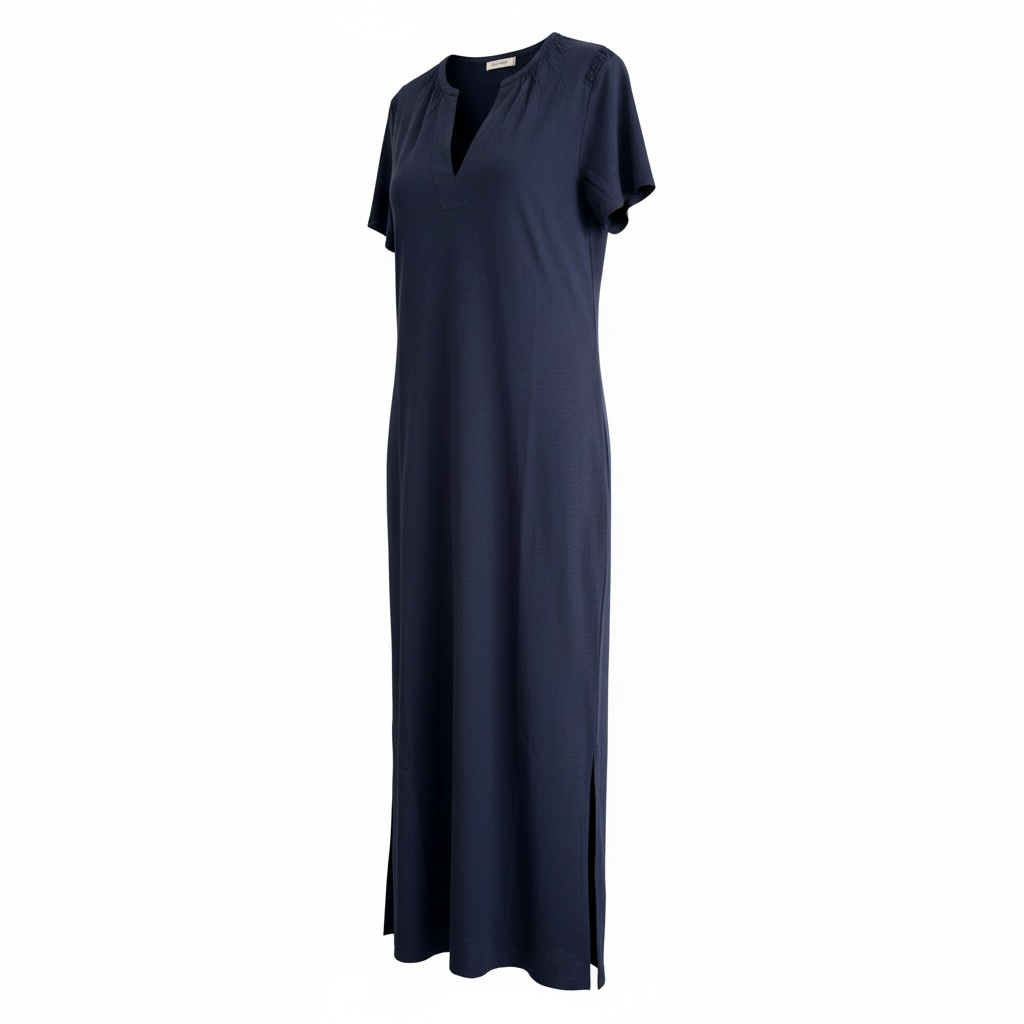 Long T-Shirt Dress in Navy
