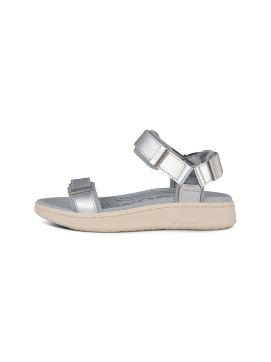 Line Metallic Sandals in Silver