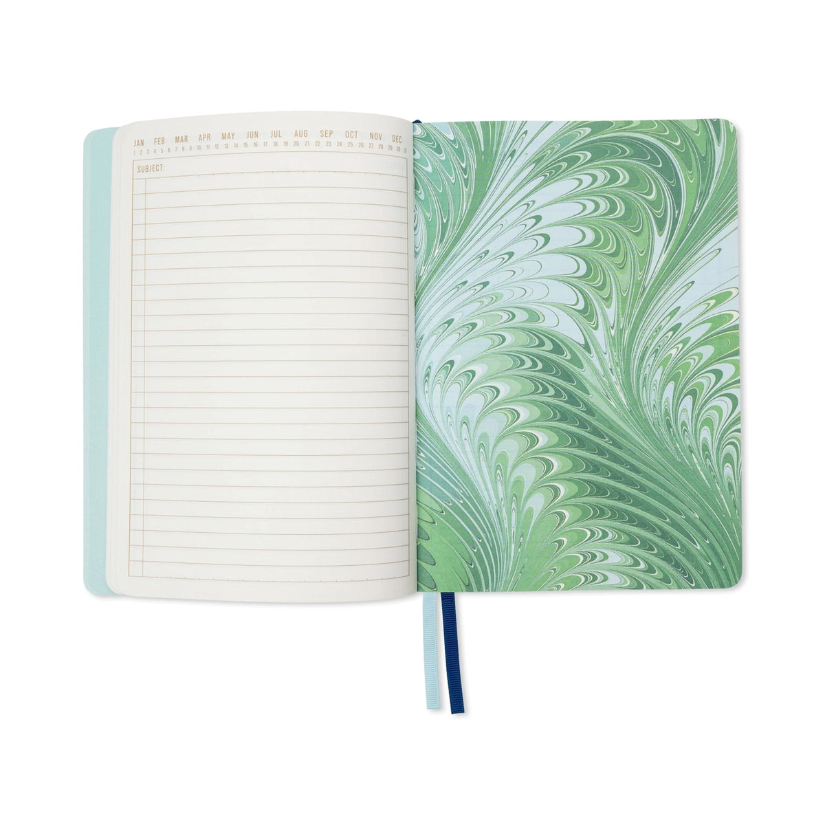Softcover Journal, Teal Marbling