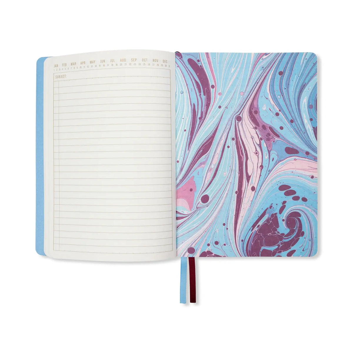 Softcover Journal, Burgundy Sky Marbling