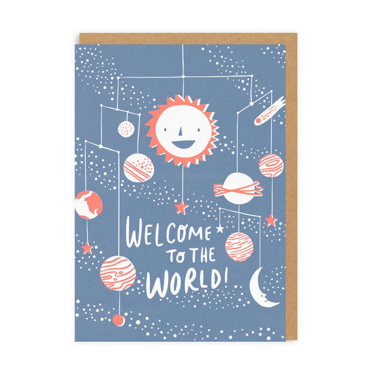 Welcome To The World Baby Mobile Card