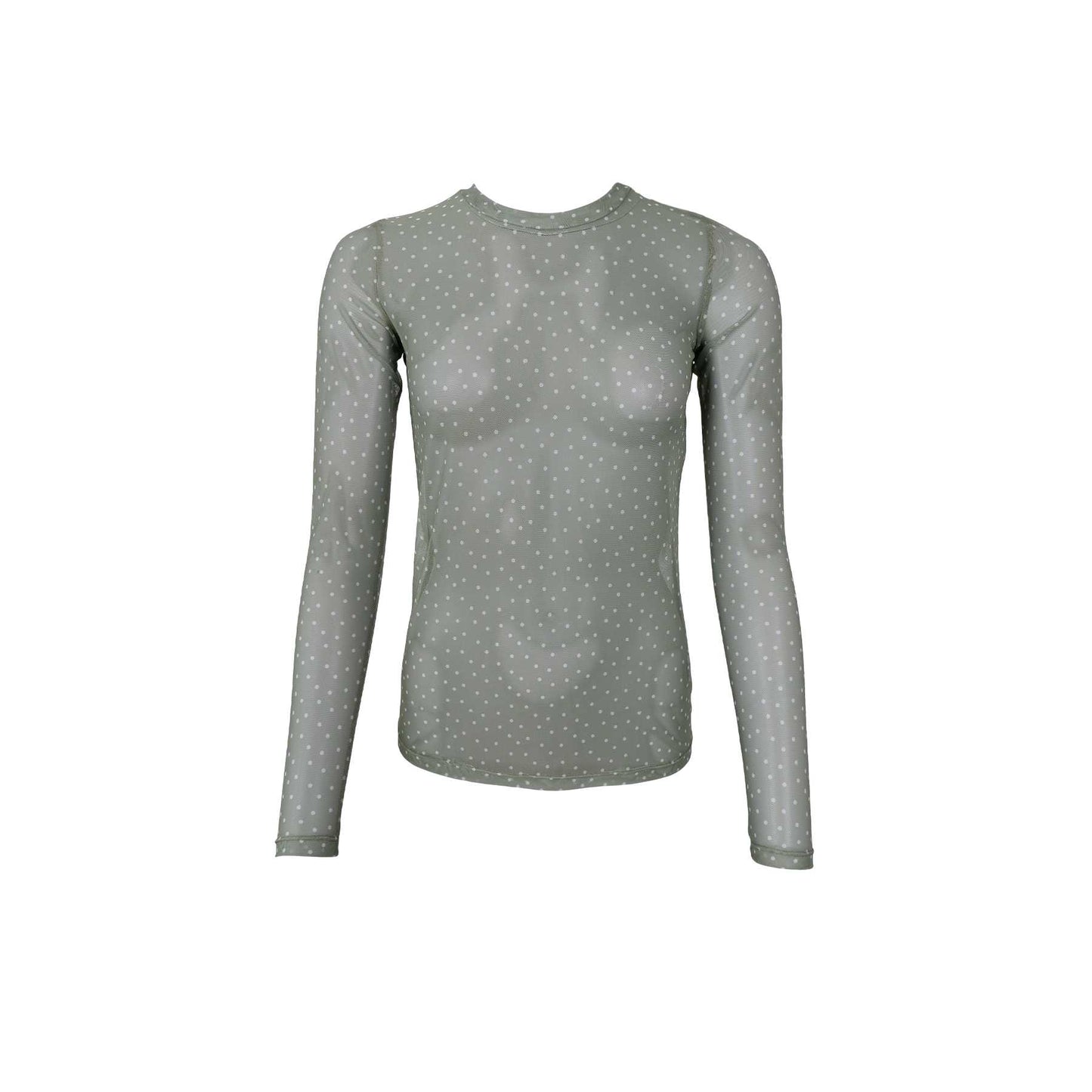 Green Dot Mesh Top
