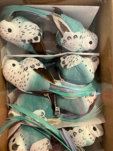 Feathered Bird Clip - Ice Blue mini Budgie