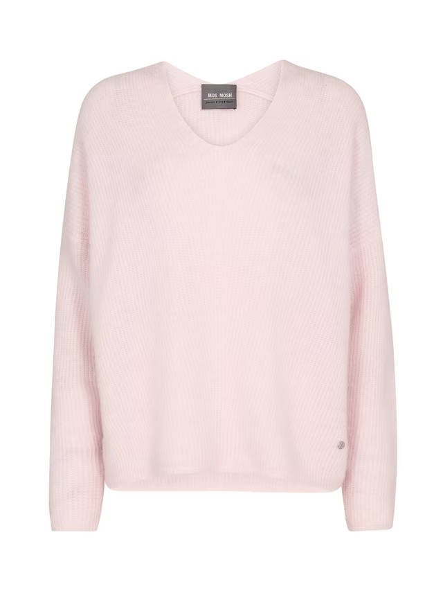Mos Mosh Thora V-Neck Knit Jumper, Ballet Slipper
