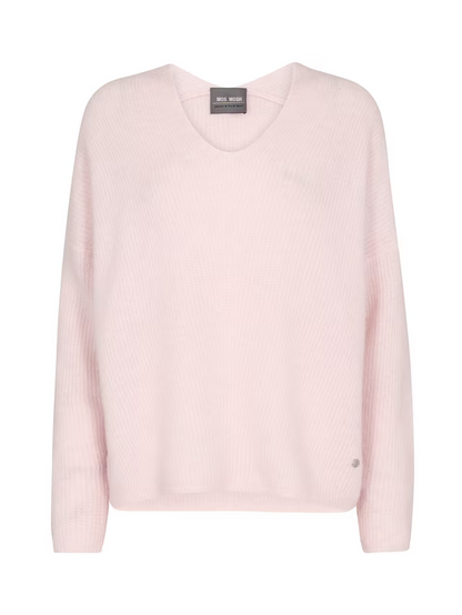 Mos Mosh Thora V-Neck Knit Jumper, Ballet Slipper