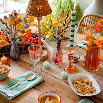 Orange Glass Candle Holder | Summer Decor |