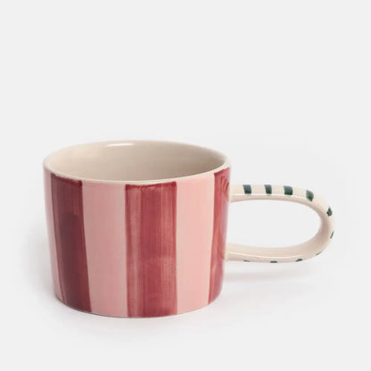 Caroline Gardner Wine and Peach Striped Mug