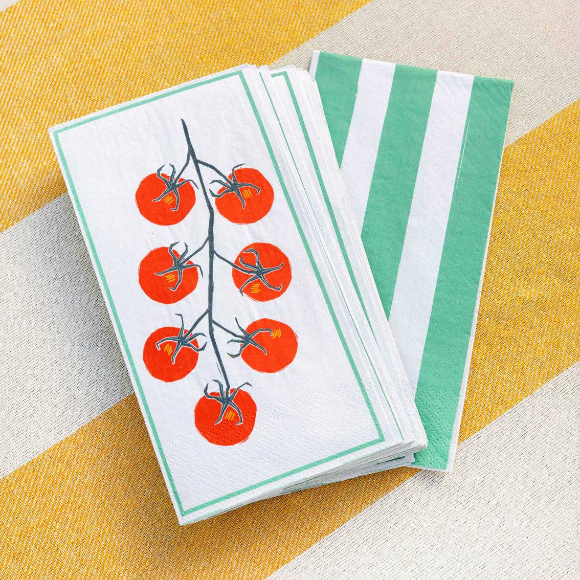 Tomato Long Lunch Paper Napkins - 16 Pack | Summer Dinner Napkins |