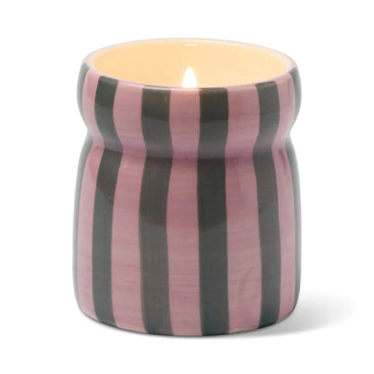 Pink & Green Ceramic Candle