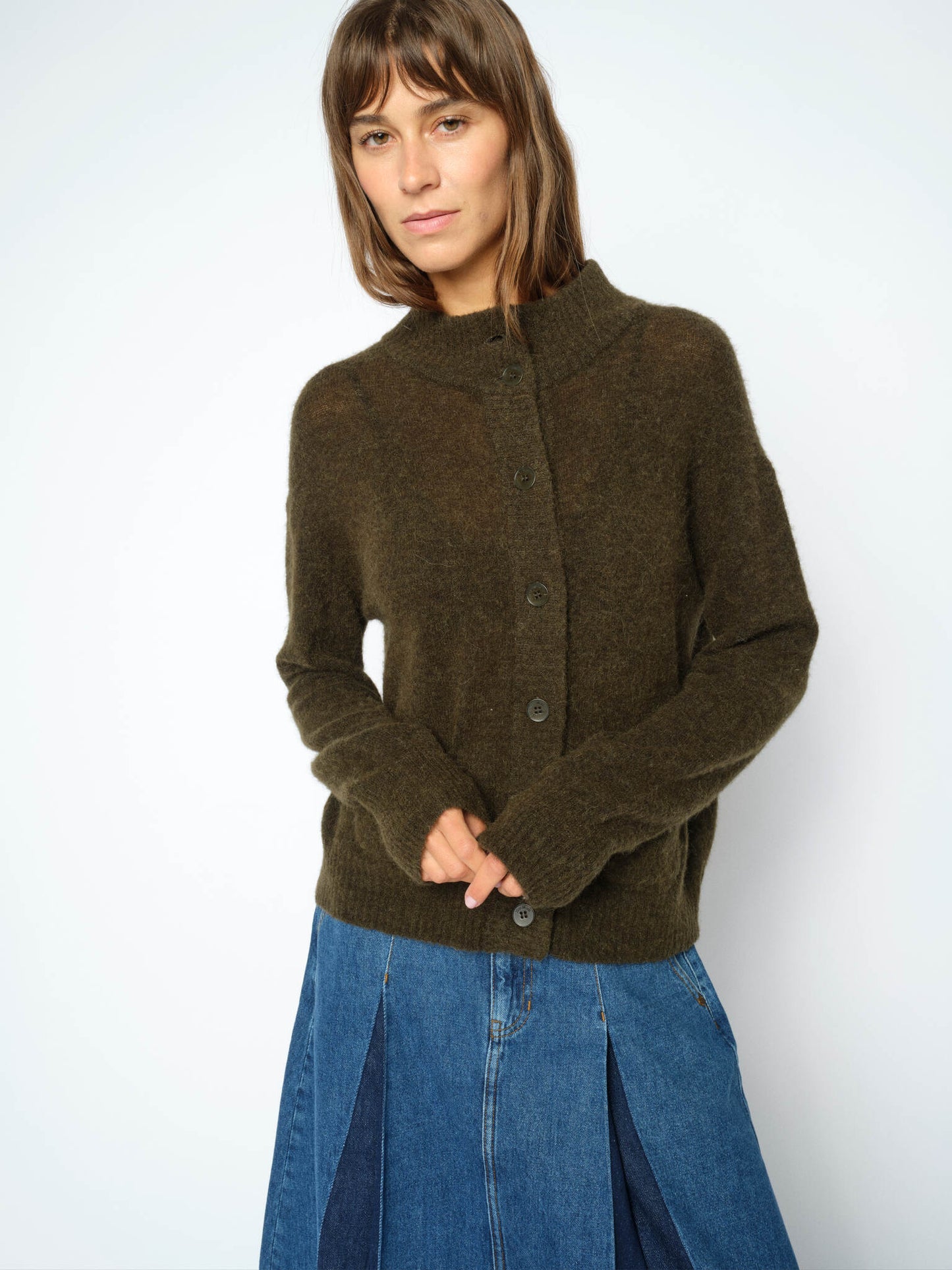 Mape Knit Cardigan in Chocolate Brown