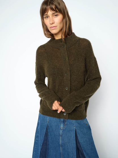 Mape Knit Cardigan in Chocolate Brown