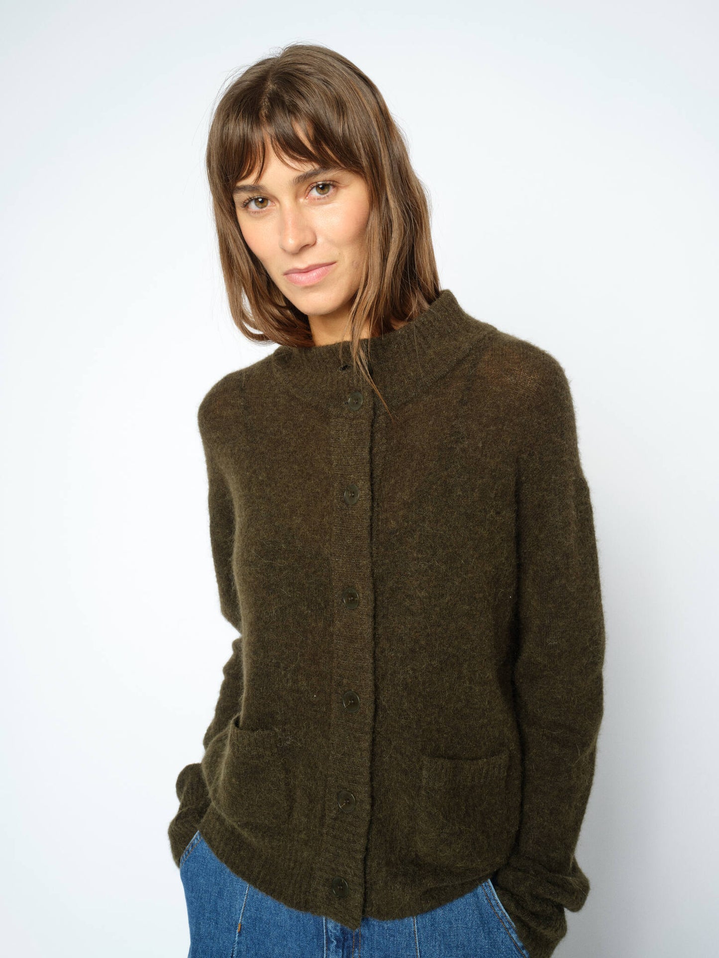 Mape Knit Cardigan in Chocolate Brown
