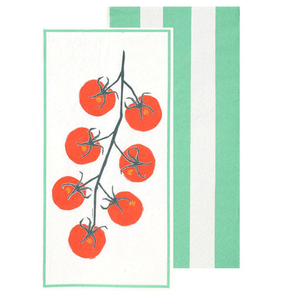 Tomato Long Lunch Paper Napkins - 16 Pack | Summer Dinner Napkins |
