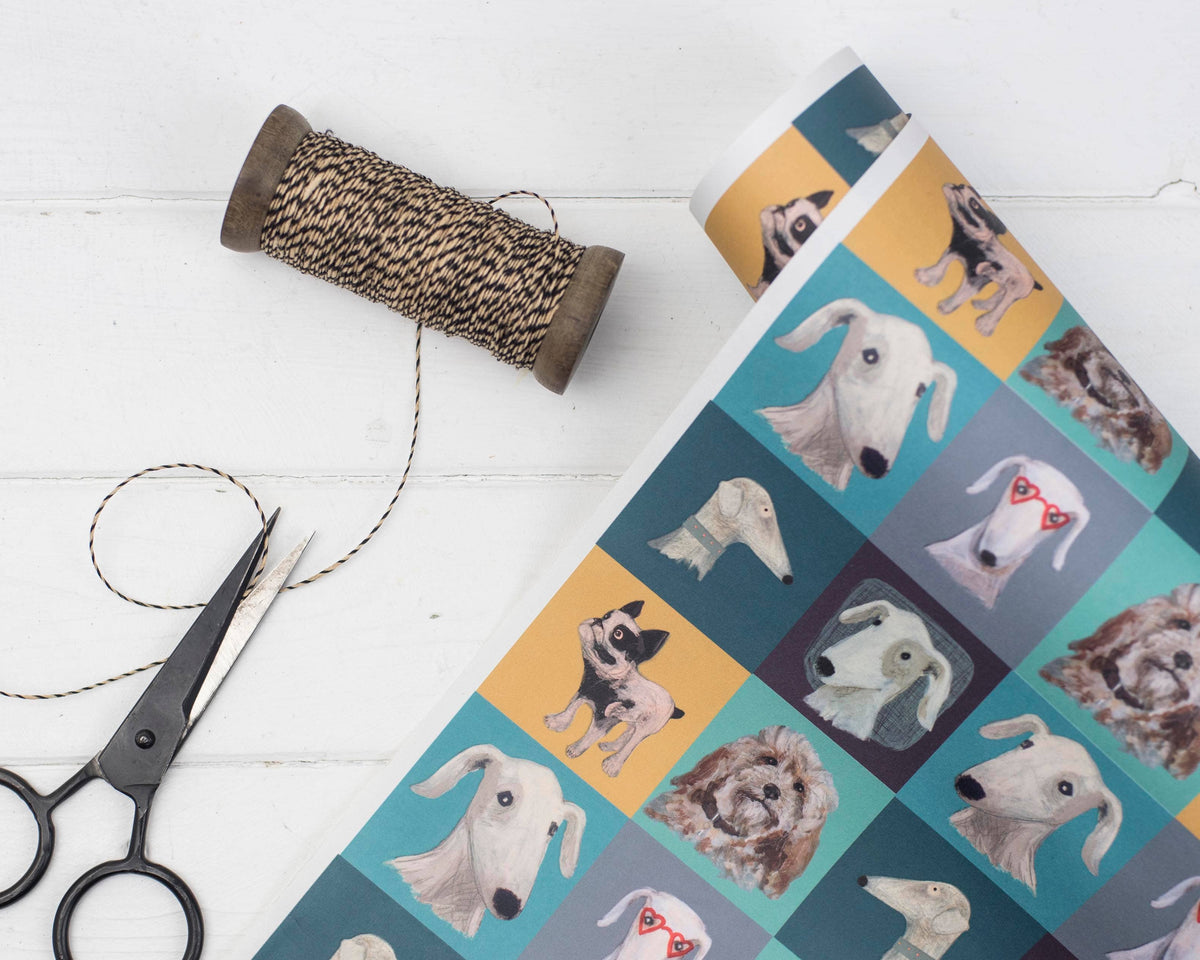 Patchwork Pups Dog Gift Wrap/patterned paper
