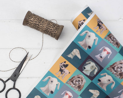 Patchwork Pups Dog Gift Wrap/patterned paper