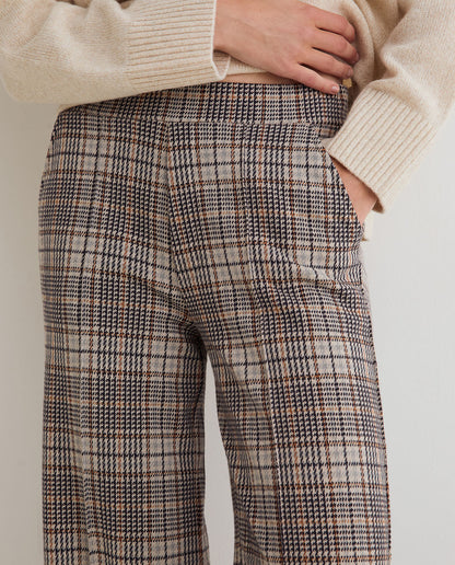 Pull On Check Trousers