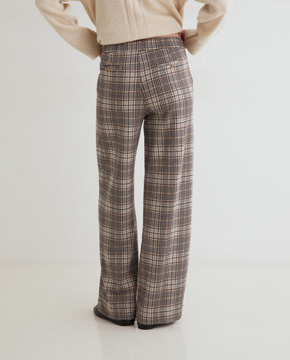 Pull On Check Trousers