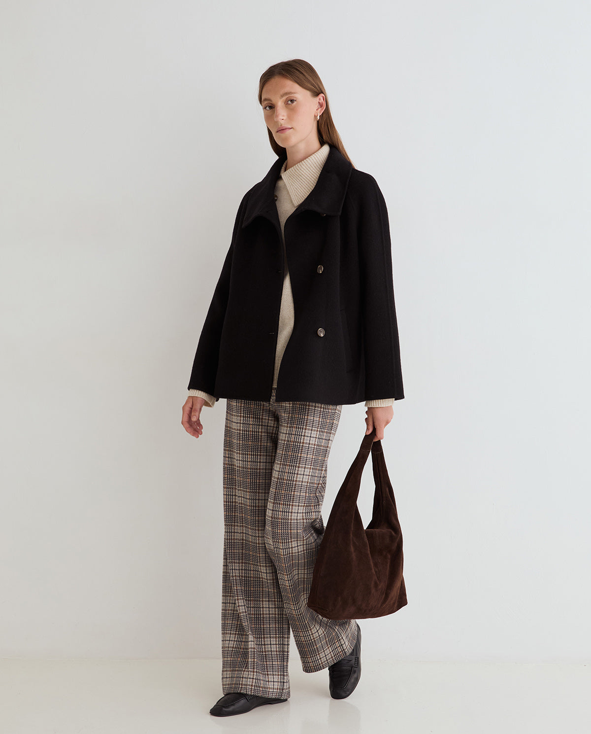Pull On Check Trousers
