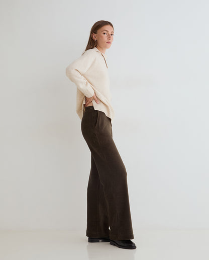 Khaki Pull On Cords