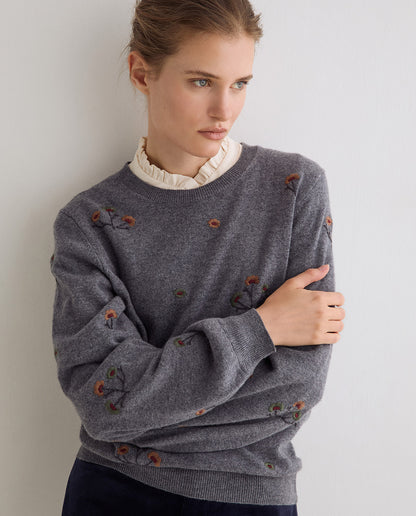 Grey Cashmere Blend Jumper
