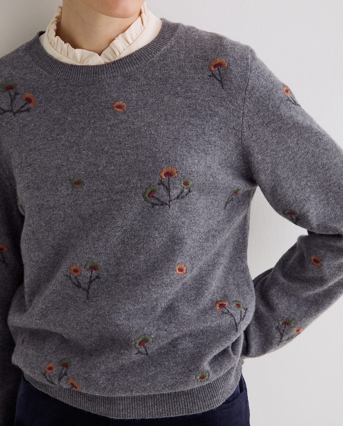 Grey Cashmere Blend Jumper