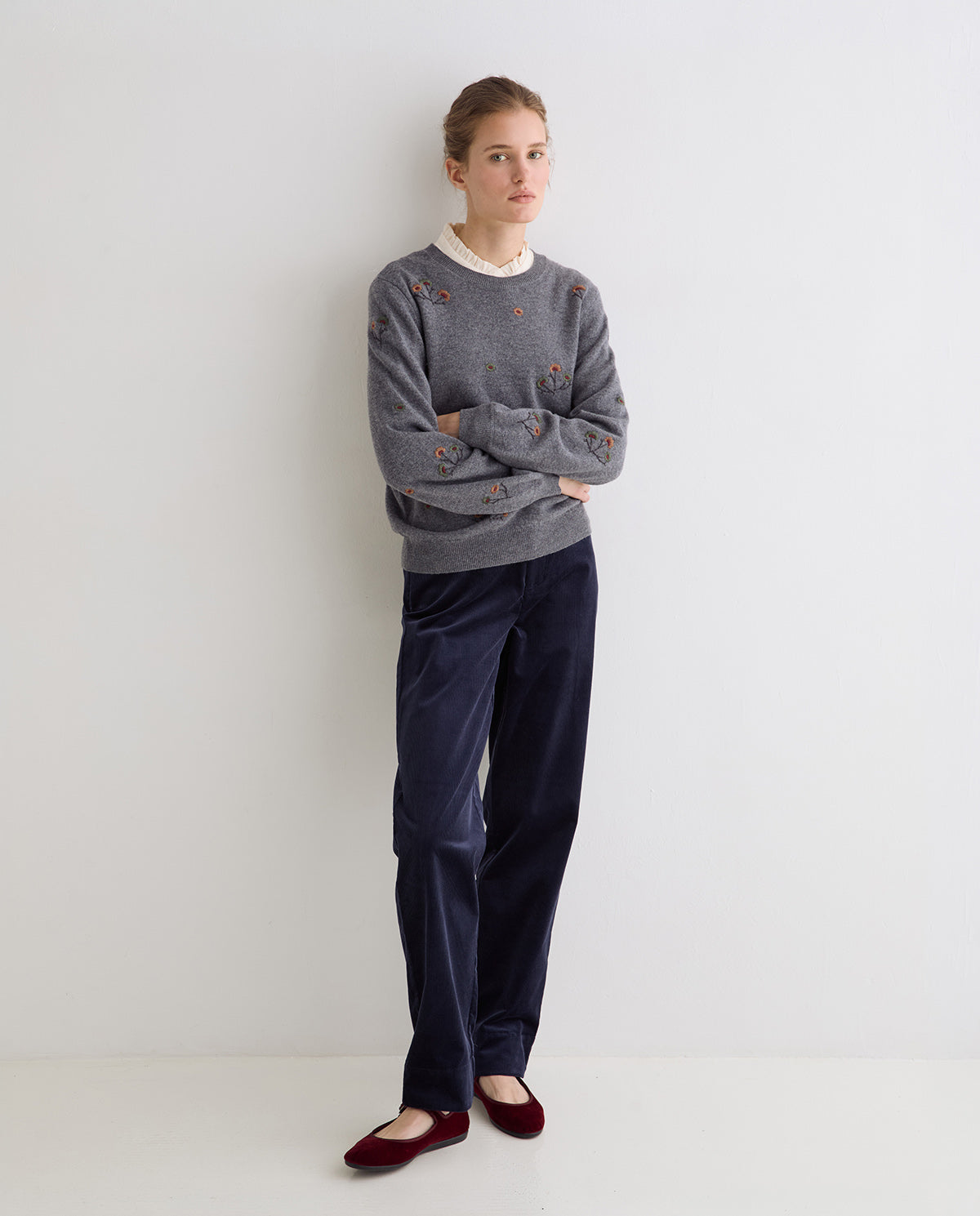 Grey Cashmere Blend Jumper