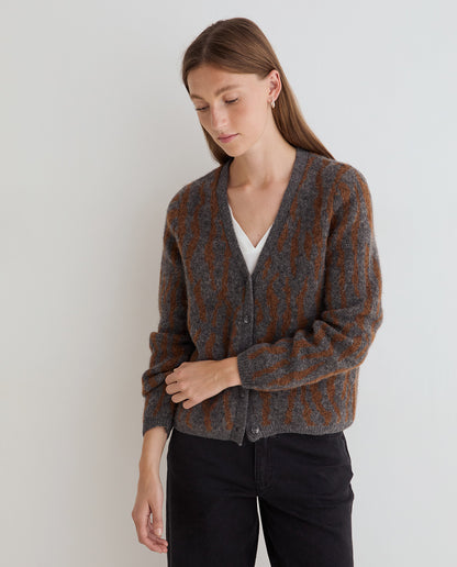 Animal Jacquard Cardigan