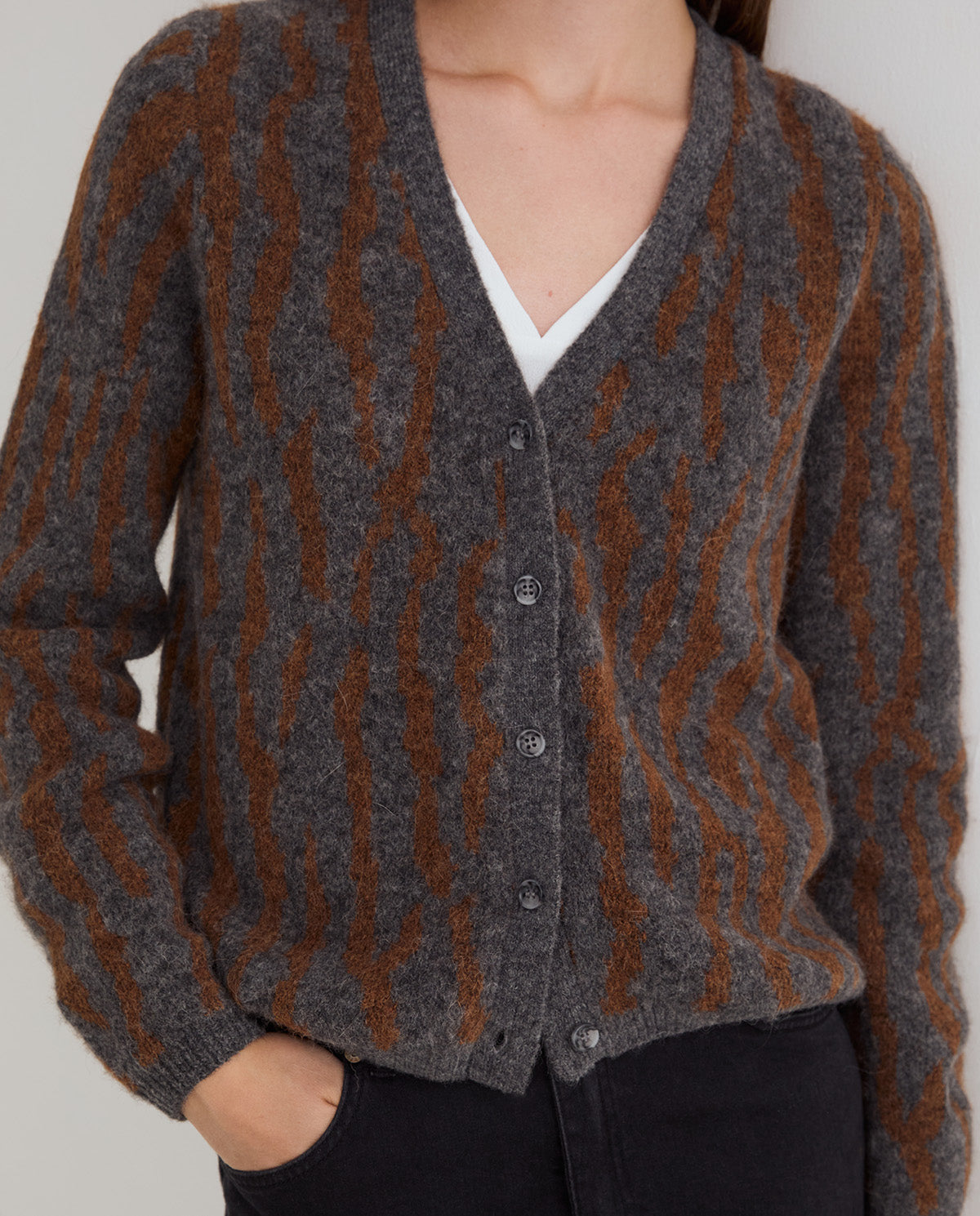Animal Jacquard Cardigan