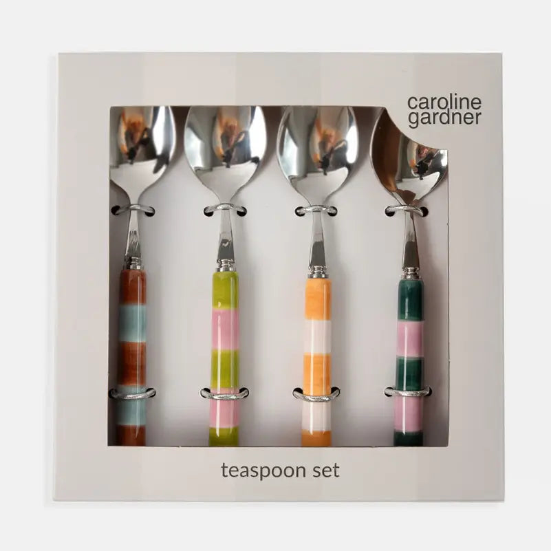 Caroline Gardner Striped Teaspoon Set