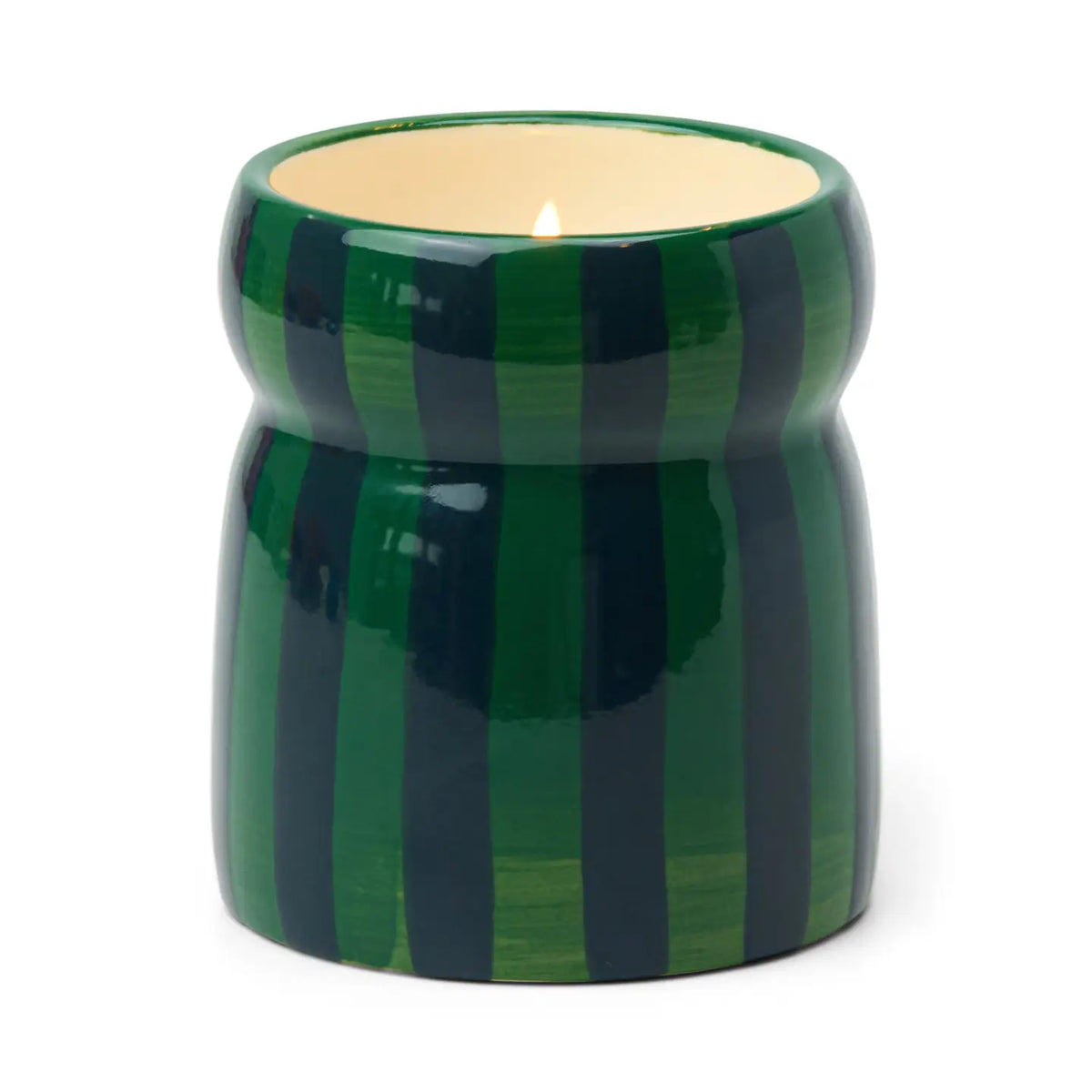 Green & Navy Ceramic Candle