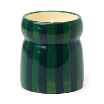 Green & Navy Ceramic Candle