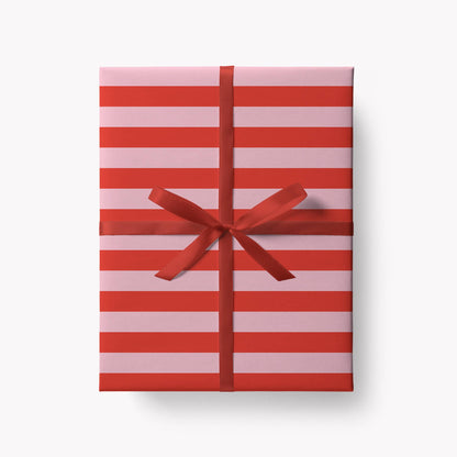 Red/Pink Stripes Wrapping Paper
