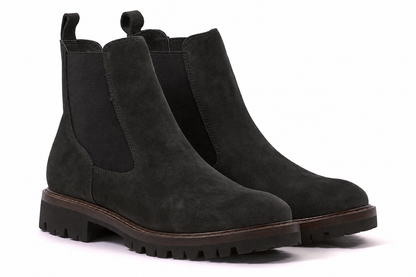 Another Trend Black Suede Ankle Boots
