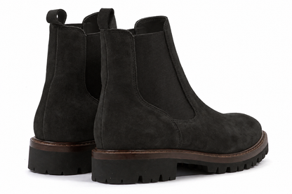 Another Trend Black Suede Ankle Boots