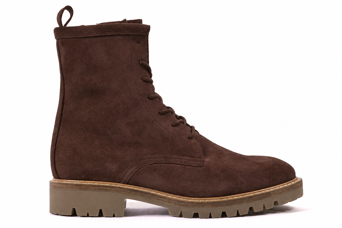 Another Trend Brown Suede Lace Up Boots