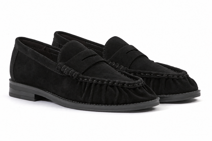 Another Trend Black Suede Loafers