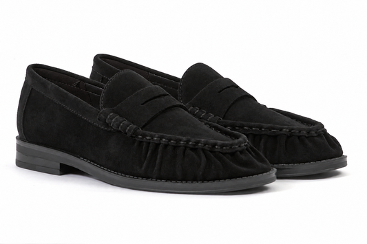 Another Trend Black Suede Loafers