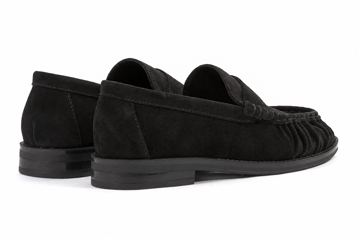 Another Trend Black Suede Loafers